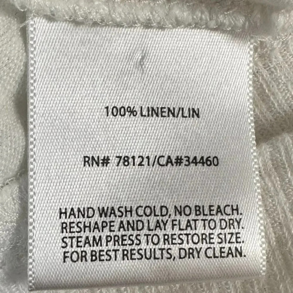 Eileen Fisher Linen Button Front V-Neck Cardigan Coastal Grandma White Women's M - Picture 14 of 14